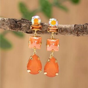 New - Orange / Coral Drop Earrings